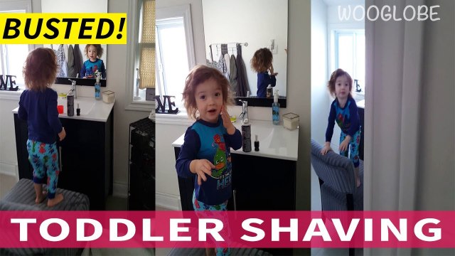 ''Busted!' Mom catches 2 y/o son shaving '