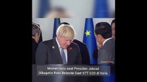 viral momen lucu Presiden Jokowi di KTT G20 Italia