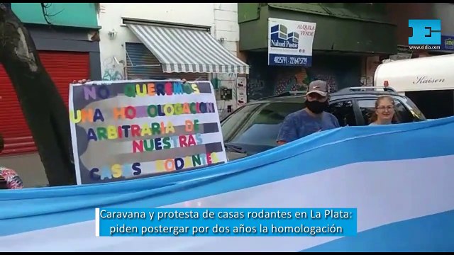 Caravana y protesta de casas rodantes en el centro