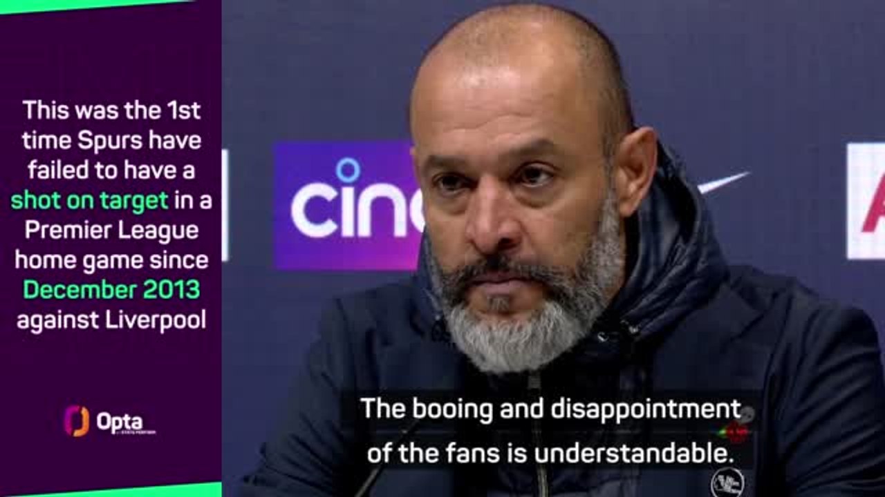 Nuno understands Spurs fans' frustration follow...