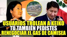 KEIKO FUJIMORI: USUARIOS LE RECUERDAN QUE ELLA TAMBIÉN PIDIÓ RENEGOCIAR EL GAS DE CAMISEA