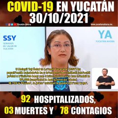 Panorama de Covid-19 en Yucatán. Actualización al 30 de Octubre de 2021