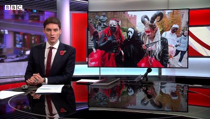 Squid Game meets Halloween all around the world