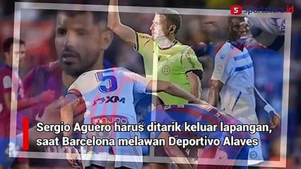 Alami Sesak Napas saat Bertanding Lawan Alaves, Aguero Dilarikan ke Rumah Sakit