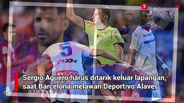 Alami Sesak Napas saat Bertanding Lawan Alaves, Aguero Dilarikan ke Rumah Sakit