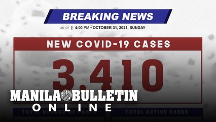 DOH reports 3,410 new cases, bringing the national total to 2,787,276, as of OCTOBER 31, 2021