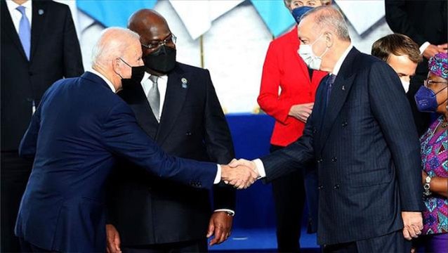 Son Dakika: Cumhurbaşkanı Recep Tayyip Erdoğan ile ABD Başkanı Joe Biden arasındaki görüşme başladı