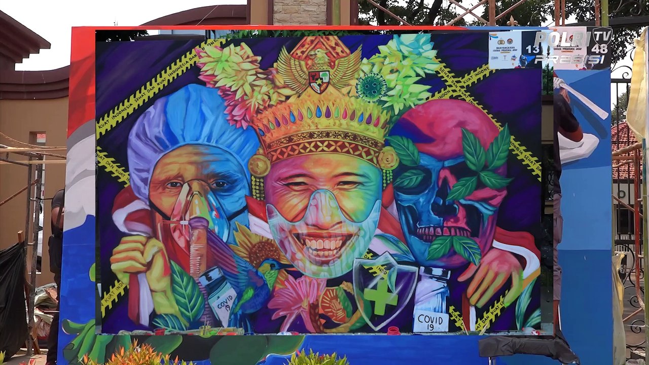 10 Pemenang Bhayangkara Mural Festival Piala Kapolri 2021 Mendapat kesempatan Melukis Tiang Jalan Layang Trunojoyo