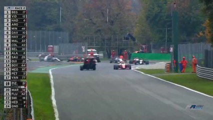 Formula Regional 2021 Monza Race 2 Restart Beganovic Vidales Huge Crash Flips