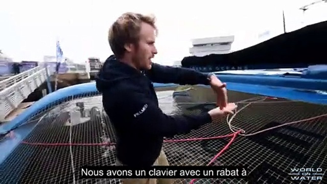 EXCLUSIVITE Visite en Bateau de François Gabart du Super Maxi ULTIM, SVR Lazartigue avant le départ de TJV (FRENCH)