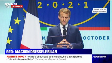 Emmanuel Macron: "Ce G20 a témoigné de son utilité" malgré "beaucoup de divisions et de diversions"