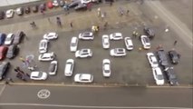 Mil vehículos participan en una caravana de protesta de los trabajadores de Alcoa en Lugo