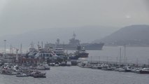 ÇANAKKALE - ABD donanmasına ait savaş gemisi Çanakkale Boğazı'ndan geçti