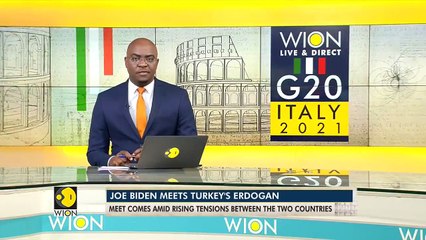 US President Joe Biden meets Turkish President Recep Tayyip Erdogan in Italy _ English News _ WION