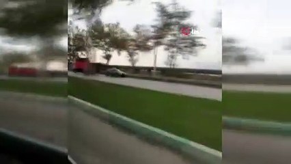 Şehirlerarası yolda ters giden trafik canavarı kamerada