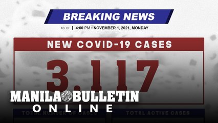 DOH reports 3,117 new cases, bringing the national total to 2,790,375, as of NOVEMBER 1, 2021