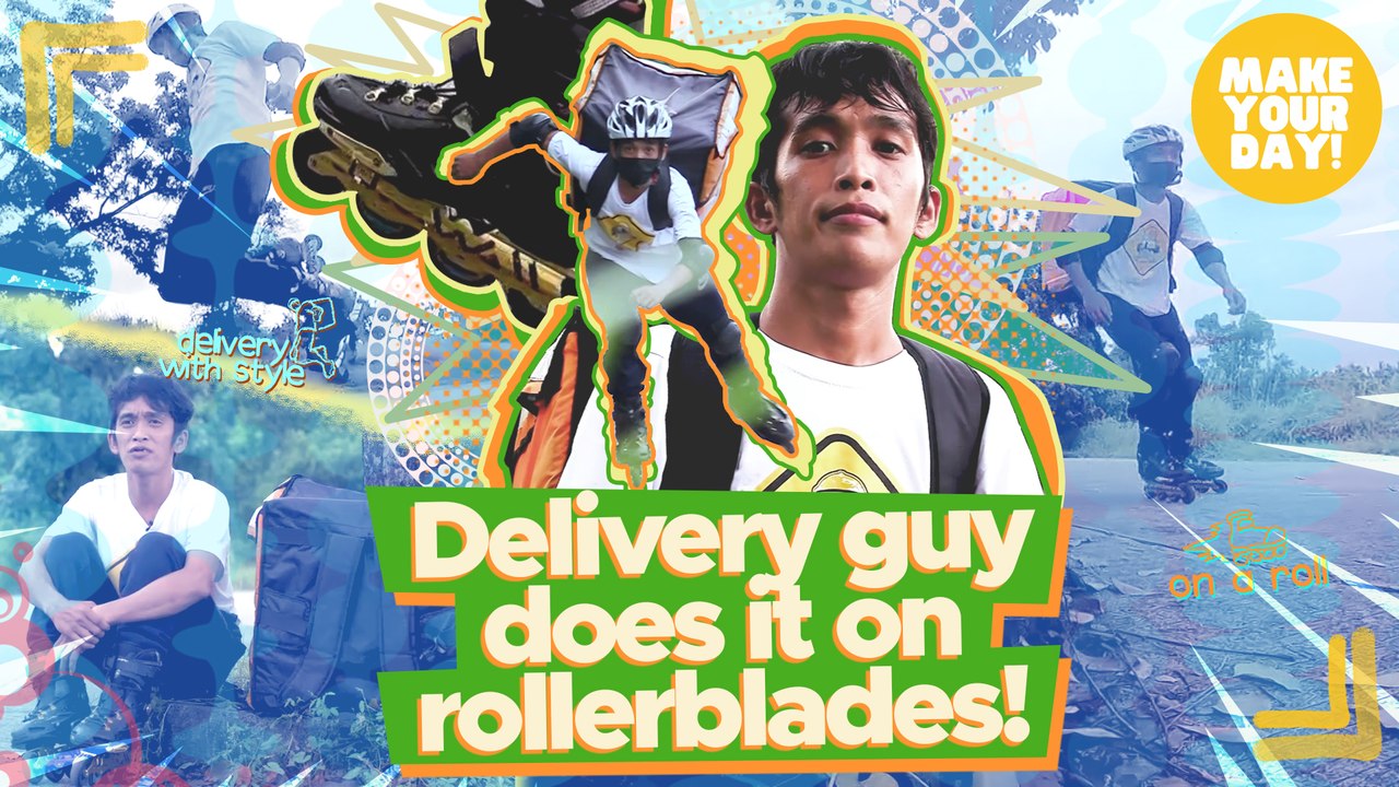 Delivery guy does it on rollerblades! | Make Your Day