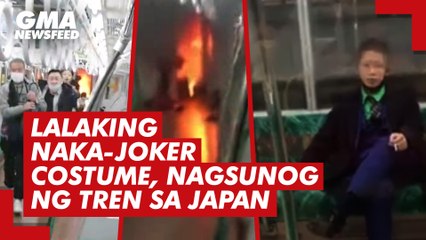 Télécharger la video: Lalaking naka-Joker costume, nagsunog ng tren sa Japan | GMA News Feed