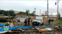 Guardia Nacional y policía quitan bloqueo a vías de tren en Michoacán