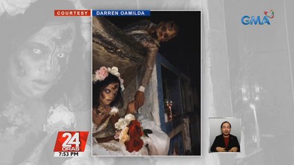 Wedding photoshoot na Halloween ang tema, nag-viral | 24 Oras