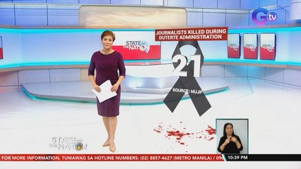 Bilang ng mga mamamahayag na napatay sa ilalim ng administrasyong Duterte, umakyat na sa 21 | SONA