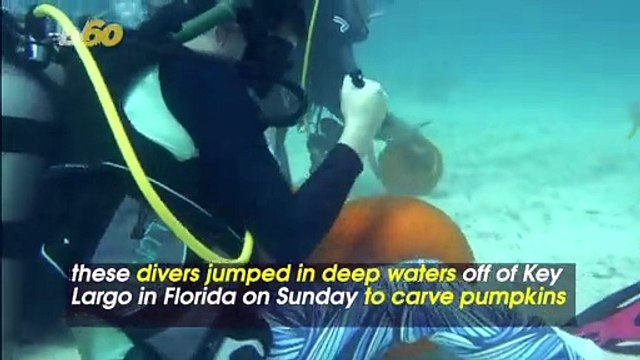 Deep Sea Divers Carve Pumpkins Underwater for Halloween This Year
