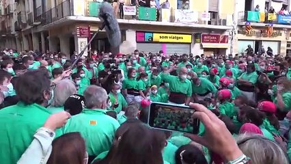 Castellers de Vilafranca durant la Diada de Tots Sants