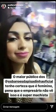 Influenciadora de Umuarama foi retirada do palco contra sua vontade durante show dos Barões da Pisadinha