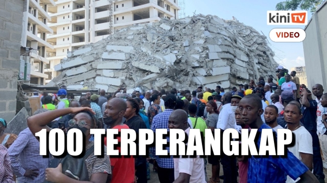 100 terperangkap selepas bangunan tinggi runtuh di Nigeria