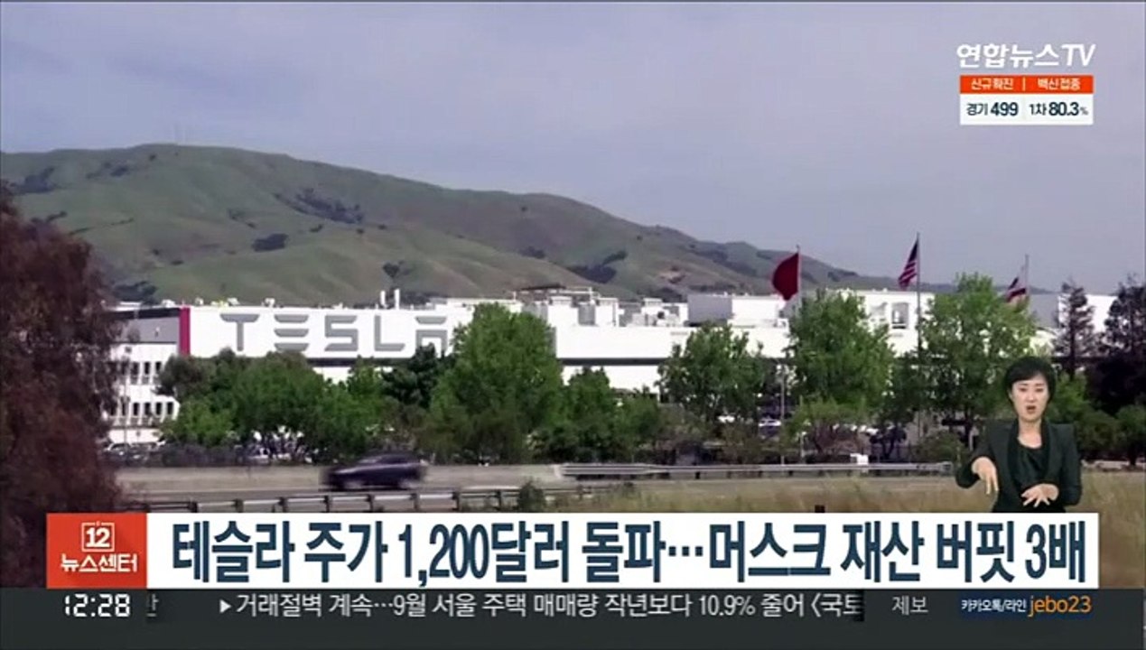 테슬라 주가, 1,200달러 돌파…머스크 재산 버핏의 3배