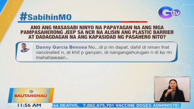 Ano ang masasabi ninyo na papayagan na ang mga pampasaherong jeep sa NCR na alisin ang plastic barrier at dadagdagan na ang kapasidad ng pasahero nito? | BT