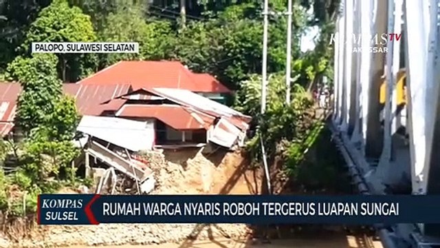 Rumah Warga Nyaris Roboh Tergerus Luapan Sungai