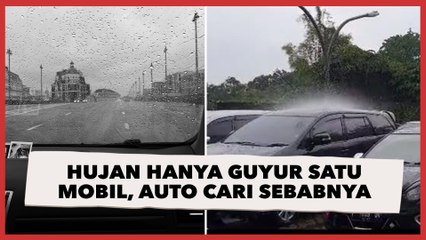 Viral Video Hujan Hanya Guyur Satu Mobil di Parkiran, Warganet Auto Cari Sebabnya