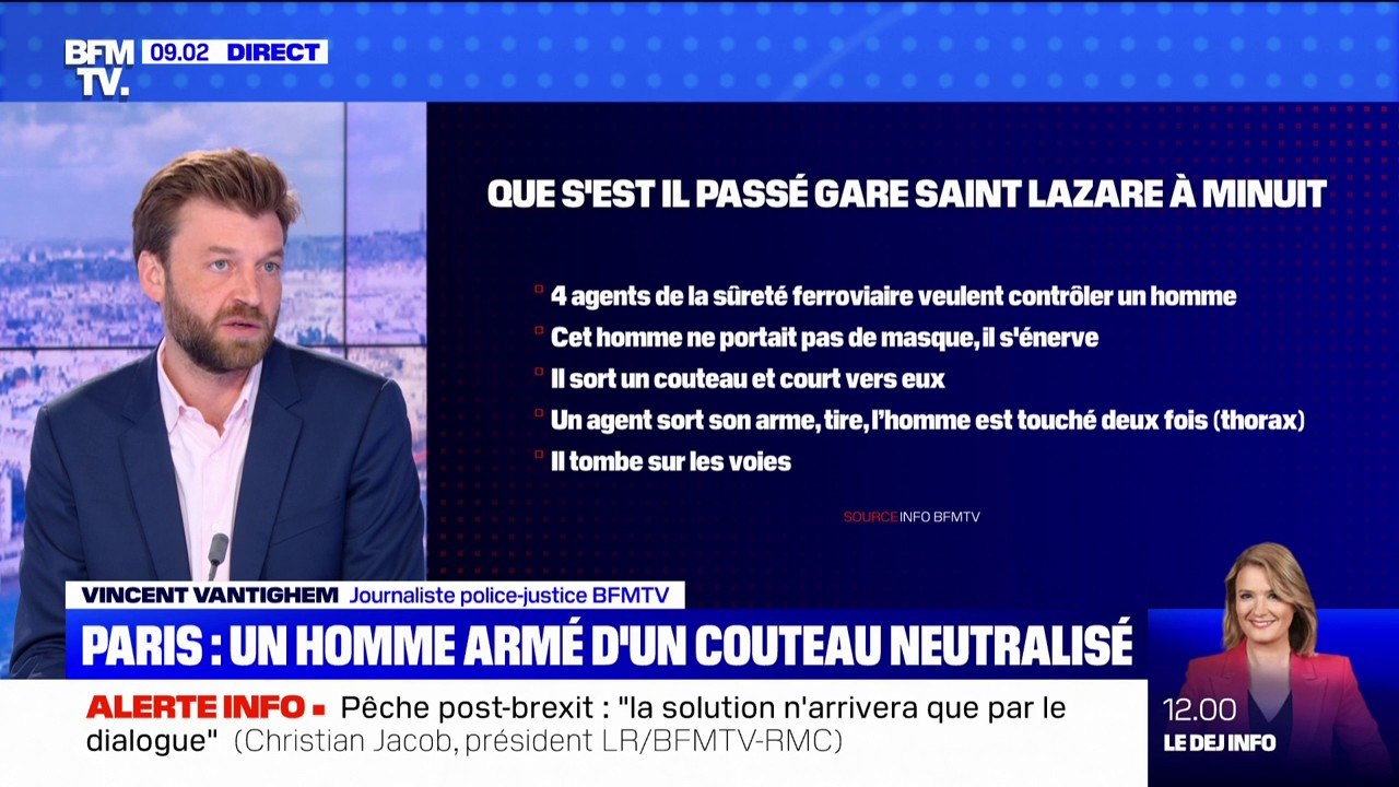 Paris: un homme armé d'un couteau neutralisé cette nuit gare Saint-Lazare