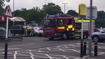 Land Rover bursts into flames at Sainsbury's in Farnham