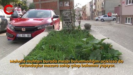 Yol ortasında 'sır mezar' mahalleliyi ikiye böldü