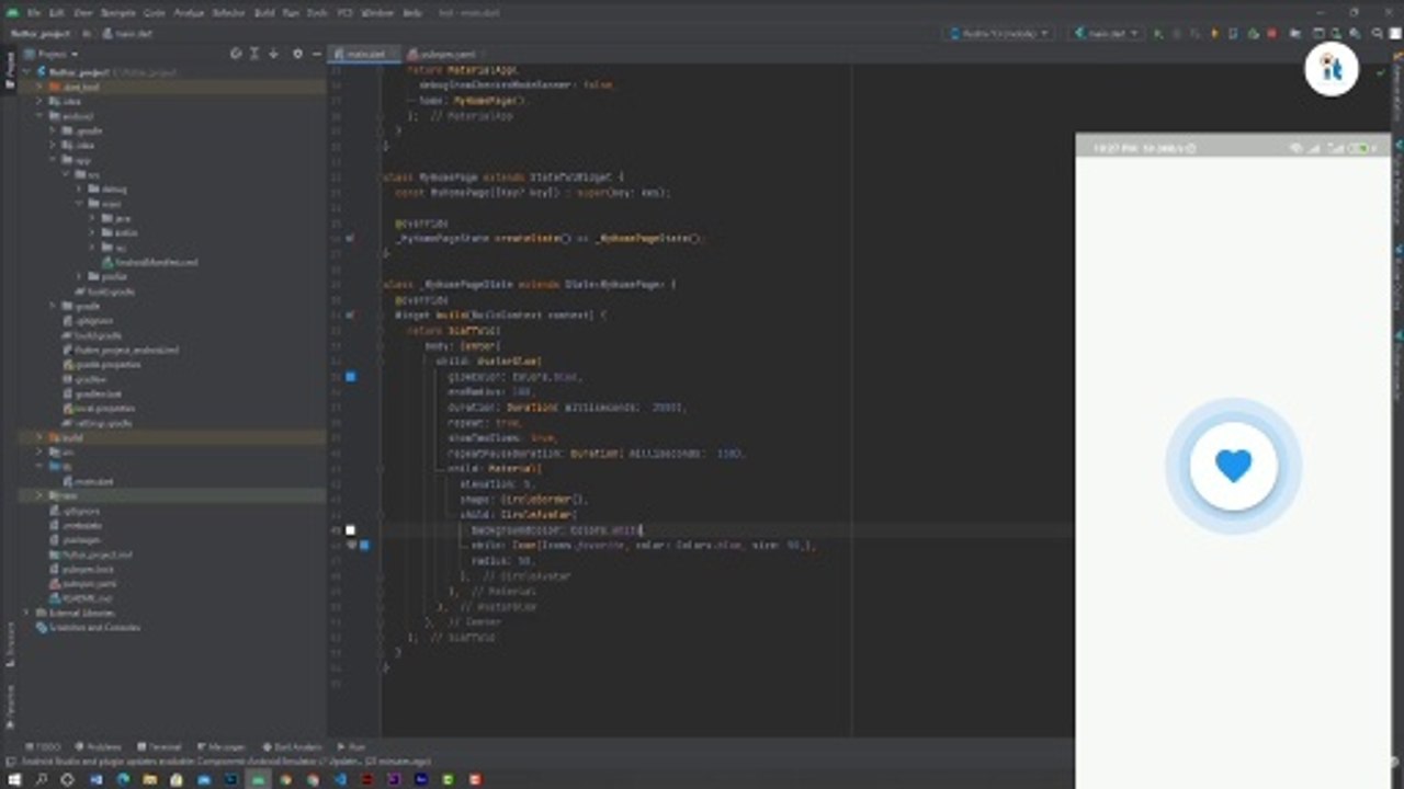 How to create flutter avatar glow animations. How to design flutter avatar. Avatar glow package example.