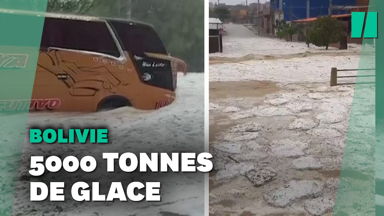 En Bolivie, une tempête de grêle transforme les rues en rivières de glace
