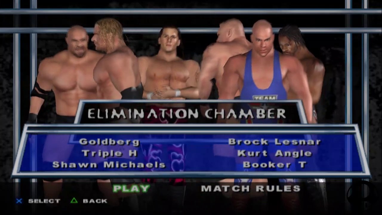 Here Comes the Pain Goldberg vs Triple H vs Shawn Michaels vs Brock Lesnar vs Kurt Angle vs Booker T