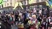 Extinction Rebellion group protests outside JP Morgan in Glasgow