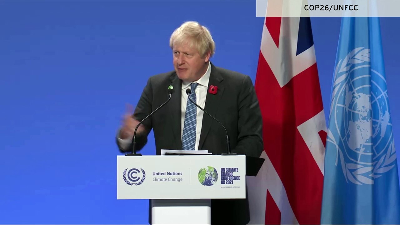 Boris Johnson says the world has scored '1 or 2' goals against climate change with 2 weeks to talks to go