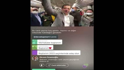 İmamoğlu 'Metroda internet var' yayını yaparken bağlantı koptu