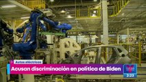 Acusan discriminación en política de Joe Biden sobre autos eléctricos
