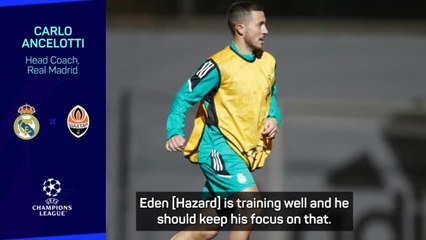 Ancelotti wants Hazard focus in training