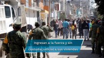 Habitantes rompen cerco de seguridad en zona cero de explosión en Puebla