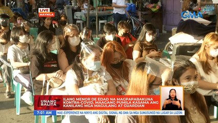 Ilang menor de edad na magpapabakuna kontra-COVID, maagang pumila kasama ang kanilang mga magulang at guardian | UB