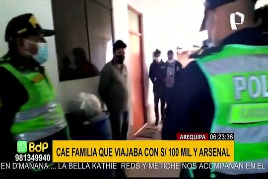 Familia con arsenal de armas en Arequipa: intervenidos tenían en su poder 100 mil soles