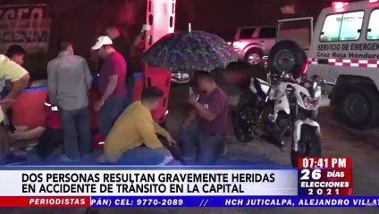 Accidente vial deja a dos personas gravemente heridas en la capital