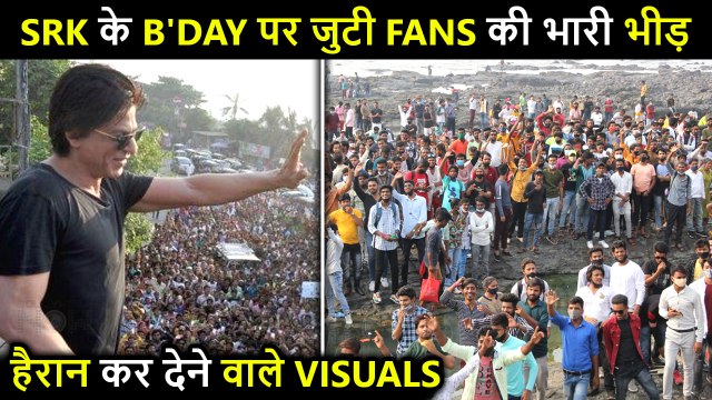 CRAZY Fans Gather Outside Mannat To Meet SRK On His Birthday