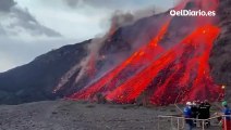 La lava del volcán de La Palma llega al mar por segunda vez y ya forma una nueva fajana